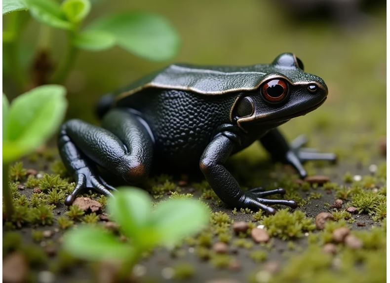 small black frogs in my yard